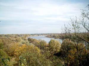 Herbststimmung an der Oder bei Lebus . Dieses Foto wurde vom Lebuser Schlossberg aus aufgenommen.